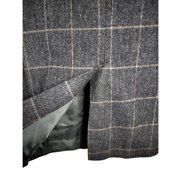 M545)Hart Schaffner Marx Two Button Brown Plaid Camel Hair Blazer 42R - Picture 7 of 10